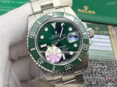  AJ Factory A7 Version Rolex Submariner hulk Replica Watch Ss Green Ceramic